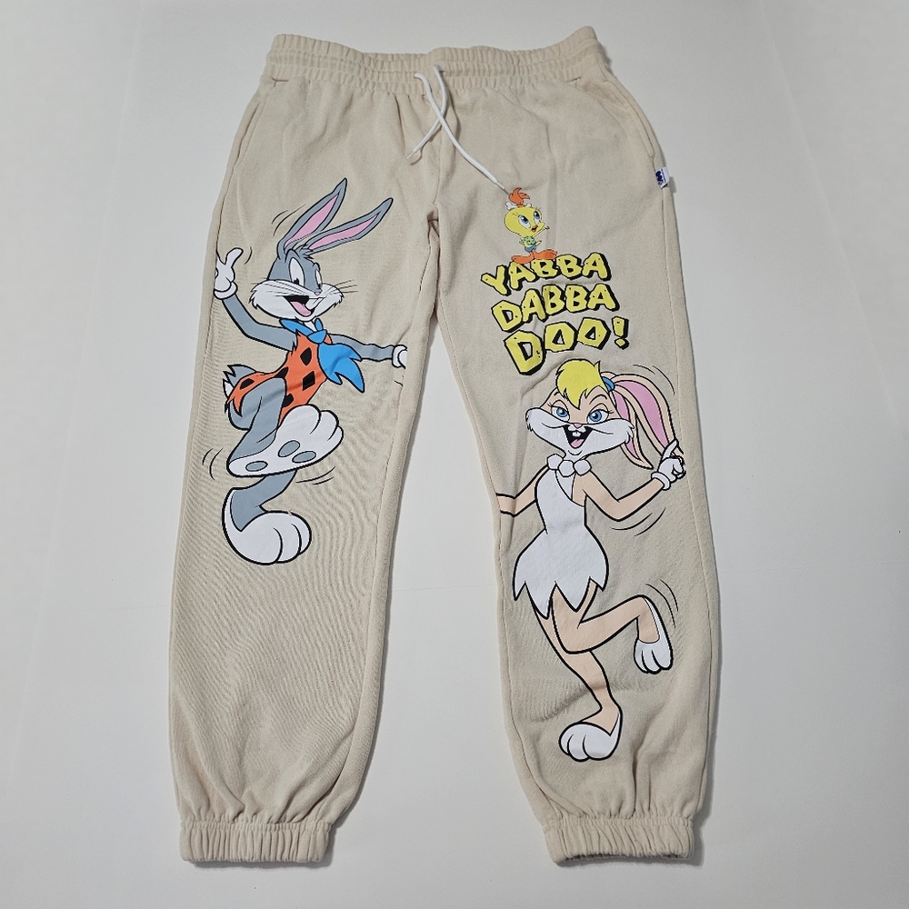 WB Yabba Dabba Doo Cream Sweatpants Joggers Sz XXL